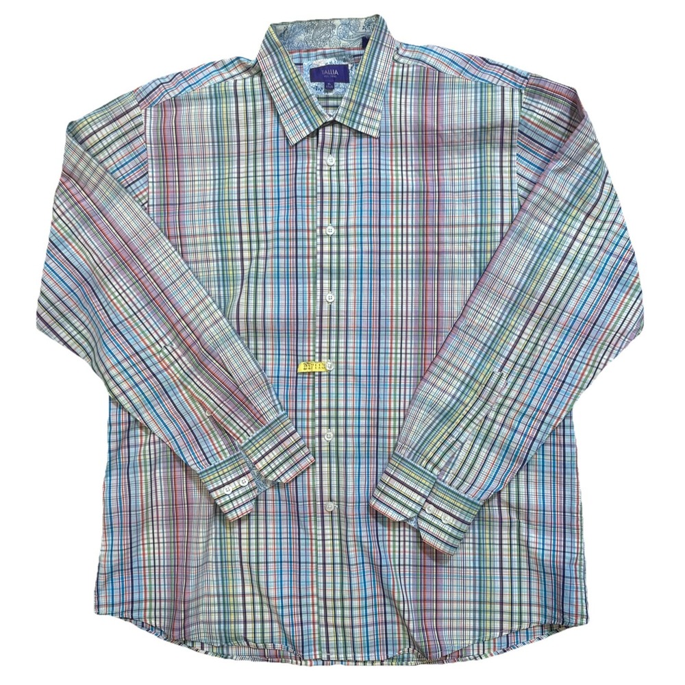 Tallia Multi Color Flip Wrist Long Sleeve Button Up Dress Shirt Men's XL 17.5